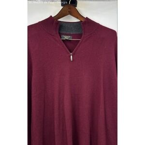 Club Room Cashmere 1/4 Zip Pullover Men's XL Red